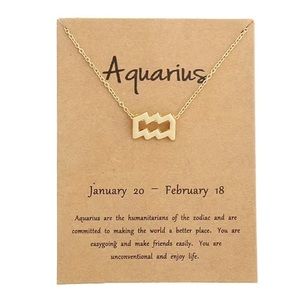1pc Stainless Steel Pendant Necklace Aquarius sign new with tags ♒️